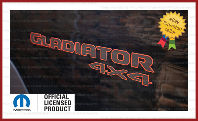 (2x) 2020 – 2023 Jeep Gladiator 4×4 Bed Side Decals Stickers JT Black Red FJ1G3