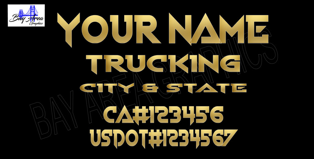 TRUCK DOOR COMMERCIAL DECALS CUSTOM SAME STYLE TEXT & DOT OUTDOOR VINYL X2