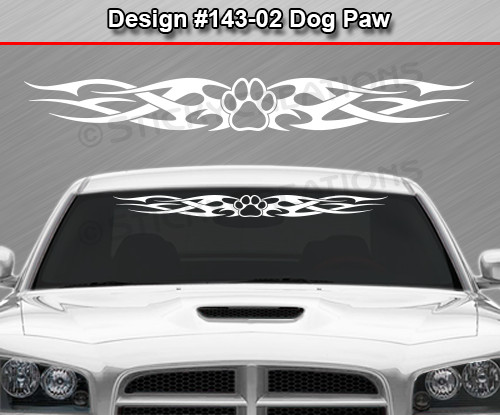 143-02 DOG PAW PRINT Windshield Decal Window Sticker Vinyl Graphic Dog Lover Car