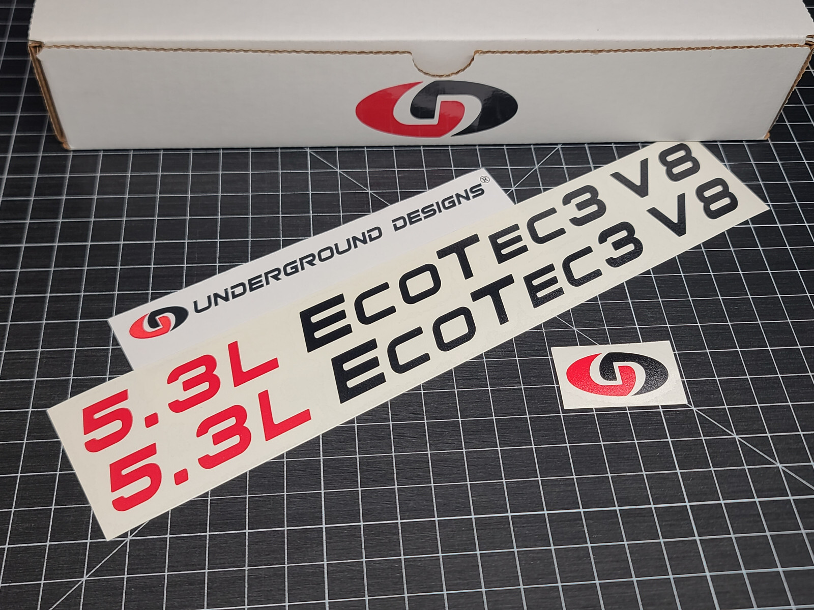 5.3L EcoTec3 V8 Decals (2pk) Hood Fender Accent Stickers 2014-19 Silverado Tahoe