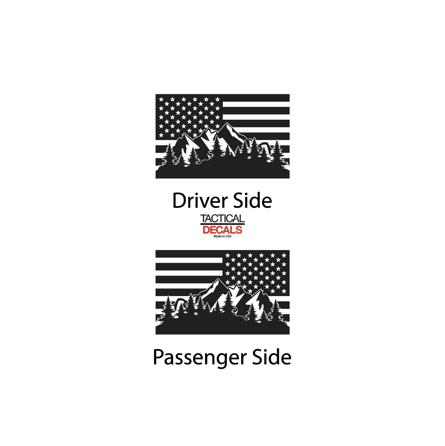 Mountain design USA Flag Decals – Fits 2022 + Kia Telluride Window KT1-QR2
