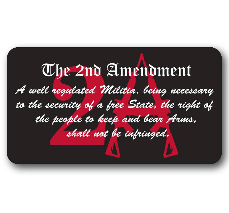 2nd Amendment Script Text Sticker 5″ Wide 2A Laminated Vinyl Decal