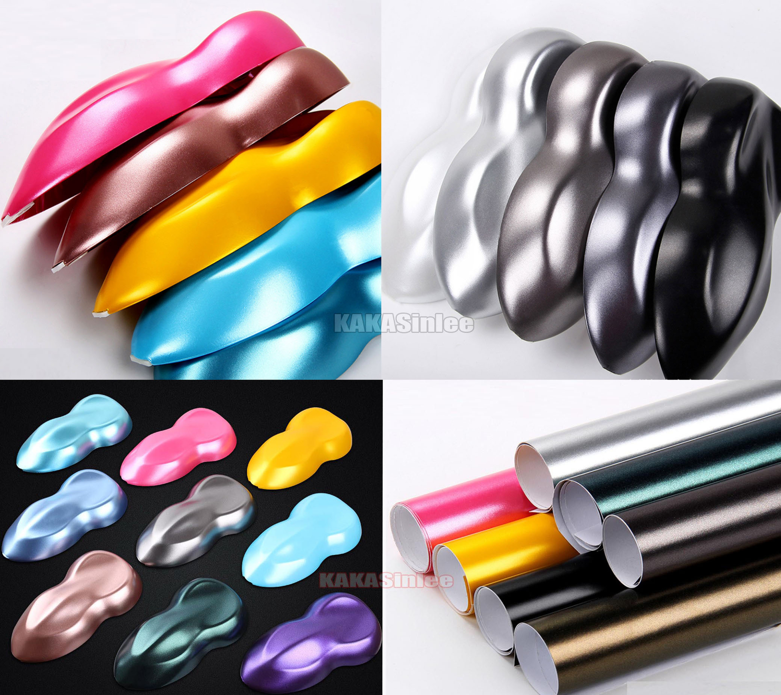 Bubble Free / Entire Car Pearl Metal Sticker Vinyl Wrap Satin Chrome Decal HDUS