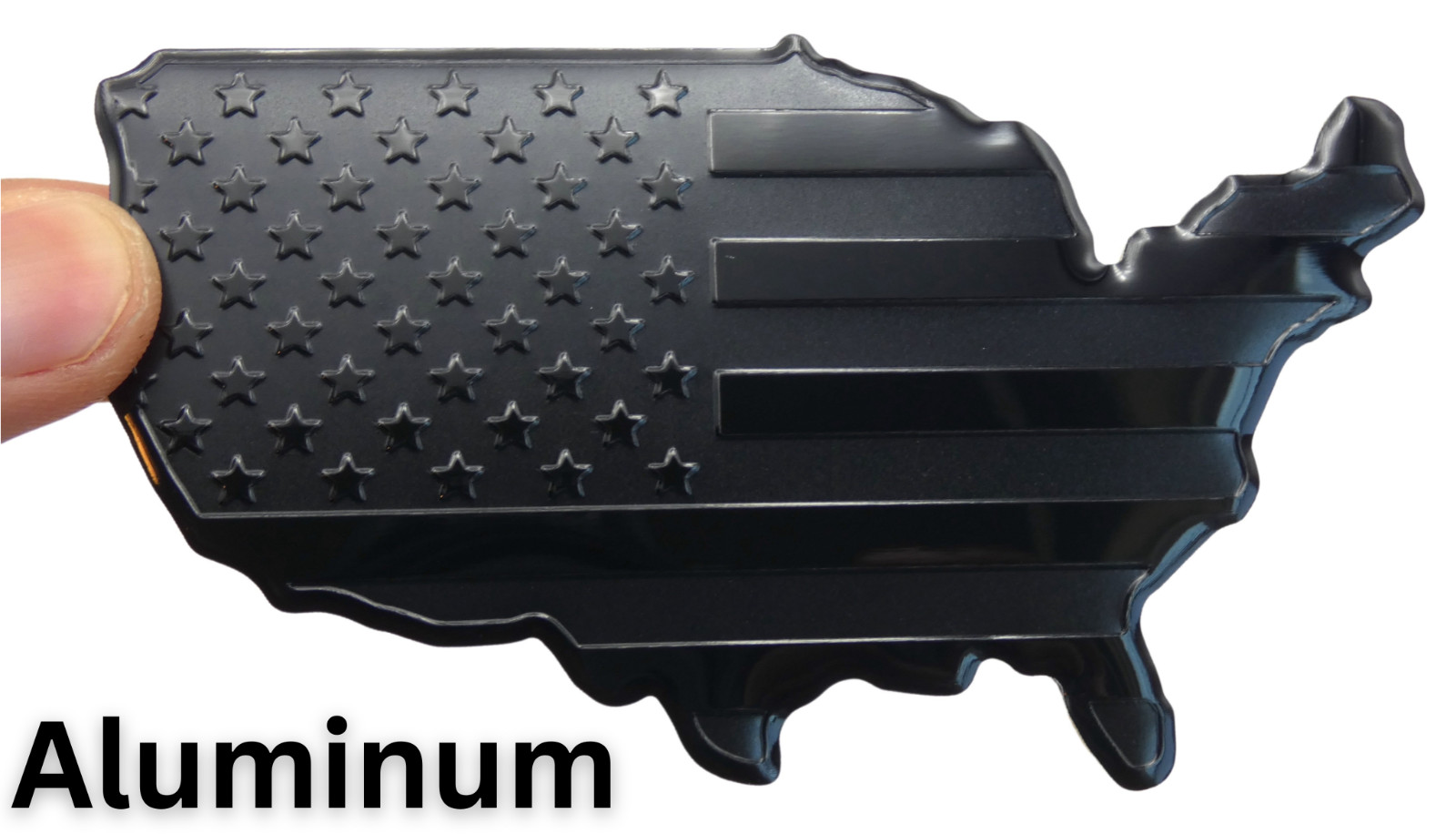 ALUMINUM American Flag Decal Sticker Car, Motorcycle, Patriotic US Country Black