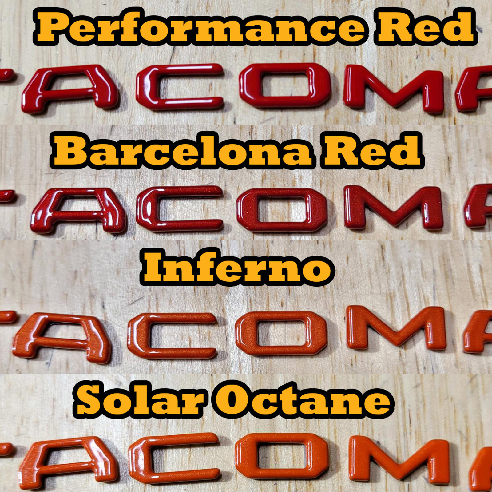 Premium 3D Raised Letters 2016-2023 Tacoma Glovebox – color matching