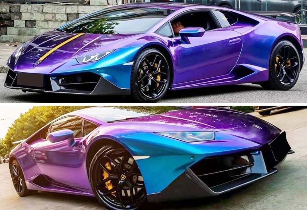 48″ x 60″ Gloss Metallic Chameleon Purple Blue Vinyl Film Wrap Air Bubble Free