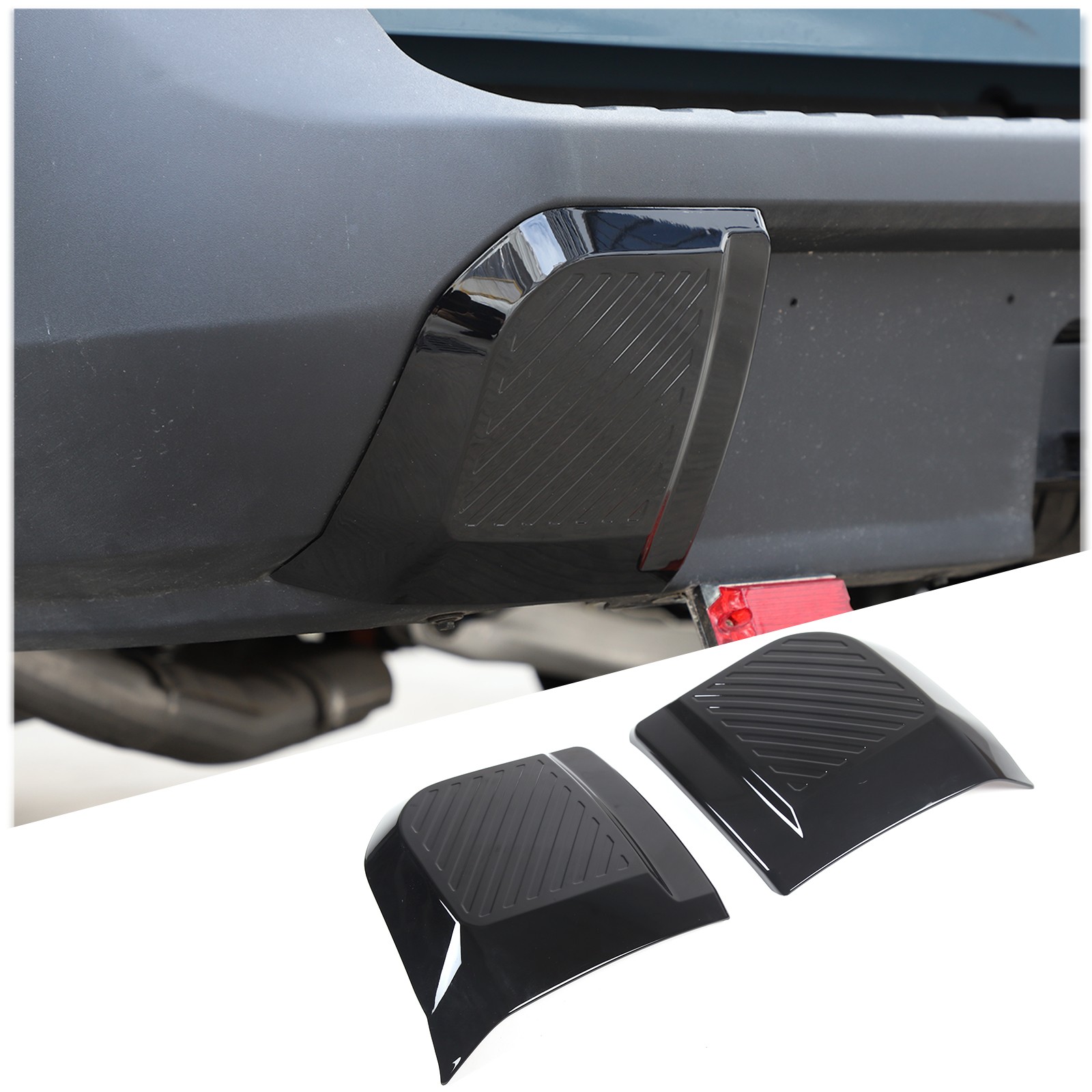 Car Rear Bumper Side Impact Trim Cover Piano ABS Black For Ford Maverick 2022+
