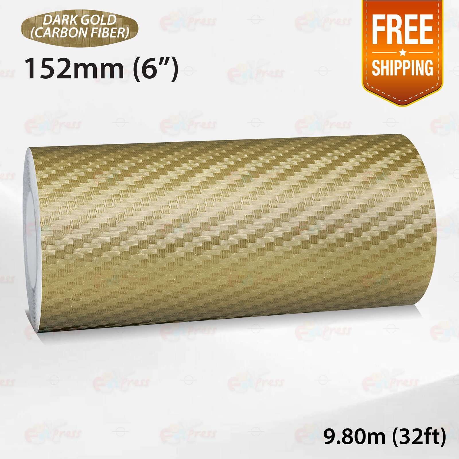 CARBON FIBER DARK GOLD 6″ 152mm PIN STRIPE Car Model Streamline TAPE Sticker