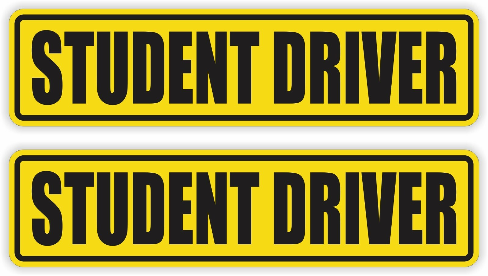 2x STUDENT DRIVER Removable Vinyl Decals Bumper Stickers Label Safety Teen Drive