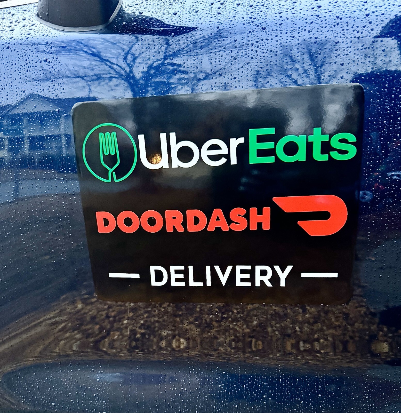 Reflective Magnet – UberEats DoorDash Car Decal Delivery Driver Removable