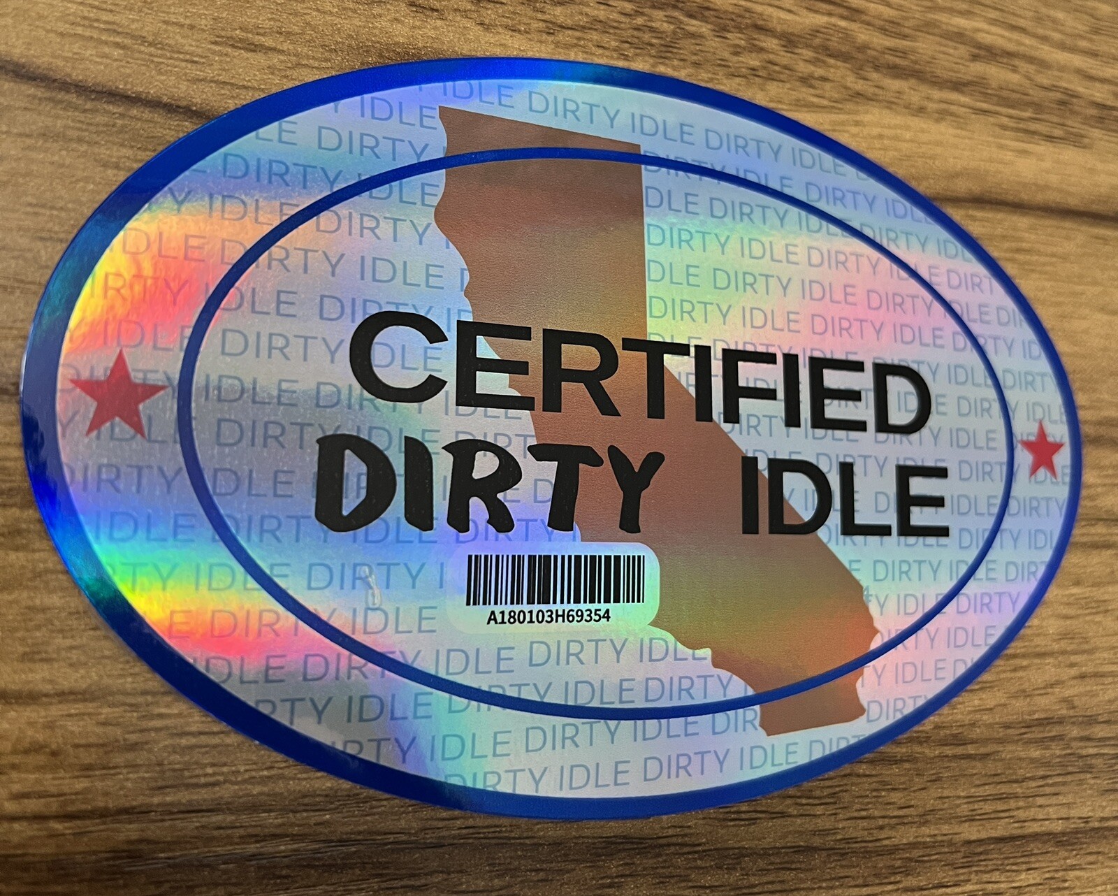 Certified Dirty Idle | PAIR (2) of 6″ Commercial Grade Vinyl Decals | ANY STATE
