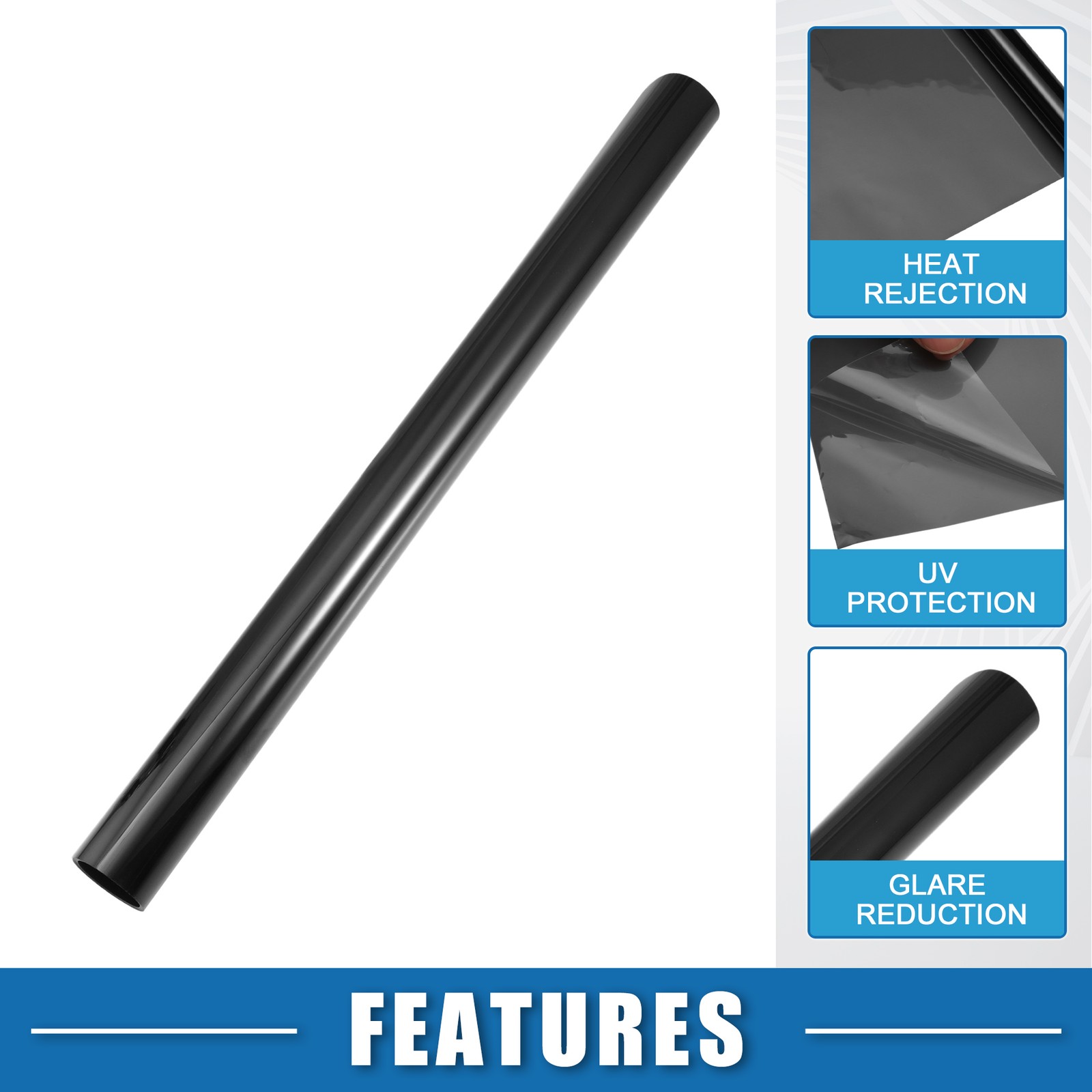 Automotive Window Tint Film 35% VLT 0.5x5m Heat Block Scratch Resistant Black