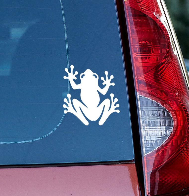 Cute Climbing Frog Car Laptop Die Cut Vinyl Sticker Decal Left or Right