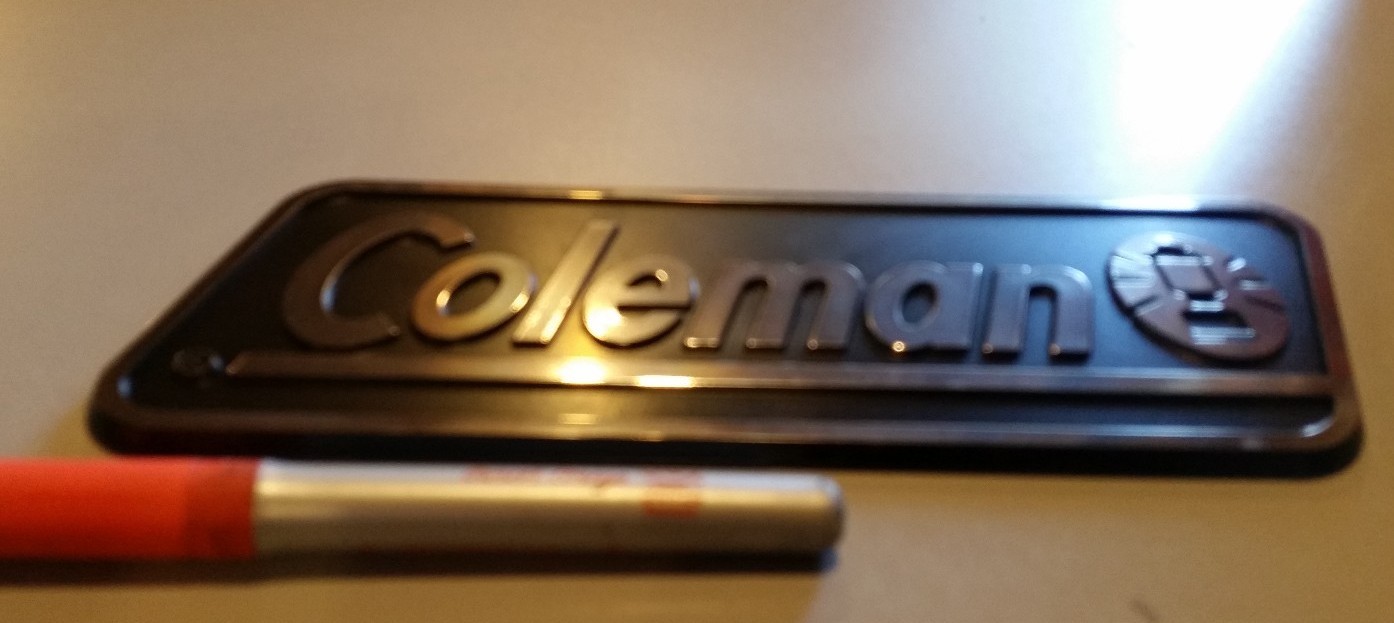 *NEW* COLEMAN Plastic Decal Badge Black Silver RV Camper Trailer 7-1/2″ Lantern