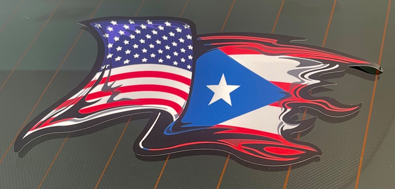 Puerto Rico Flag/US Flag Sticker Decal Vinyl Puerto Rico Bumper Gloss Vinyl