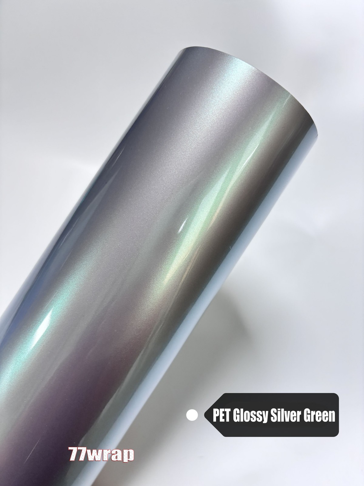 60FT PET Silver Green Magic Glossy Metallic Car SUV Vinyl Wrap Hood Sticker US