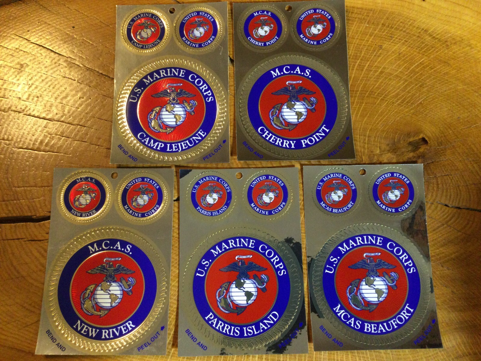 Marine Corps Foil Decal Sheets, New, Sheet includes one 4″ & two 2″, 20 Designs