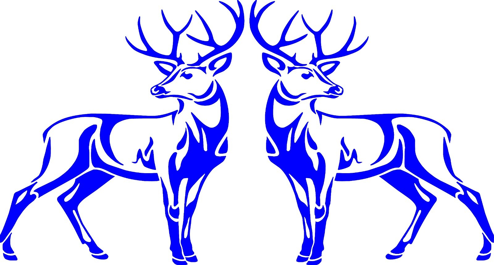 Whitetail Deer Body Left and Right Vinyl Decal Style 2 Multiple Colors and Sizes