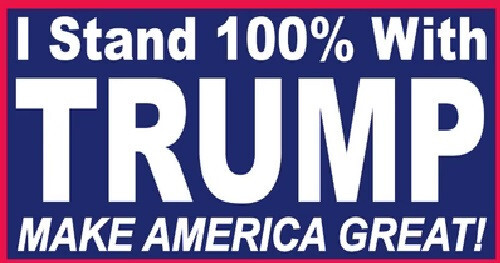 Trump VANCE 2024 I STAND WITH TRUMP 100% MAGA BLUE Decal Bumper Sticker