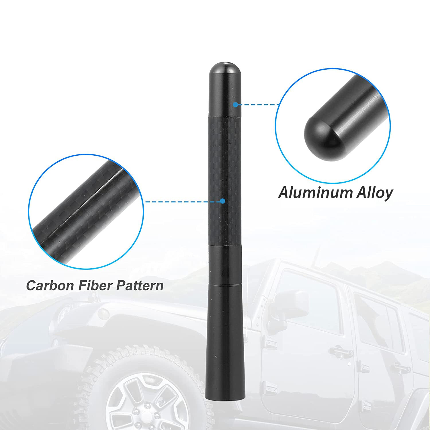 For FORD F-150 F150 2009-2021 NEW 4.7″ Short Black Antenna Mast Radio AM/FM