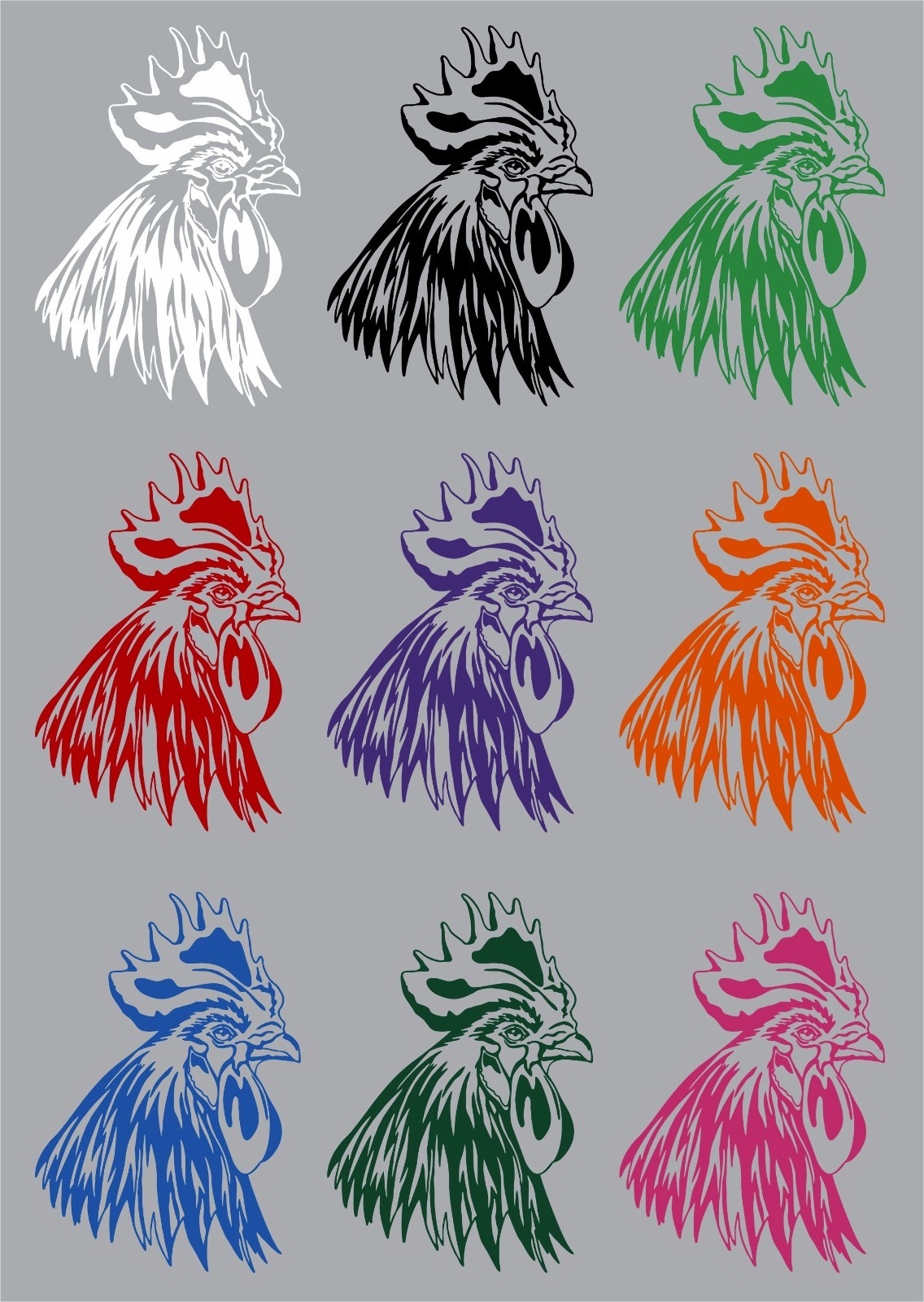 Chicken Head Rooster Farm Bird Car Truck Window Laptop Vinyl Decal Sticker