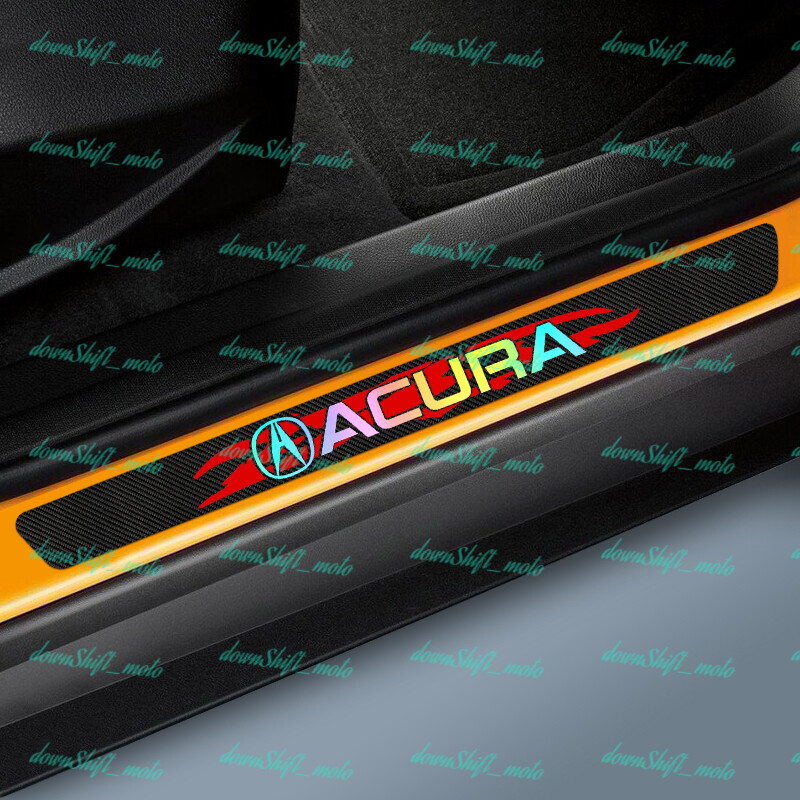 4PCS Carbon Fiber Car Door Scuff Sill Cover Panel Step Protector For Acura