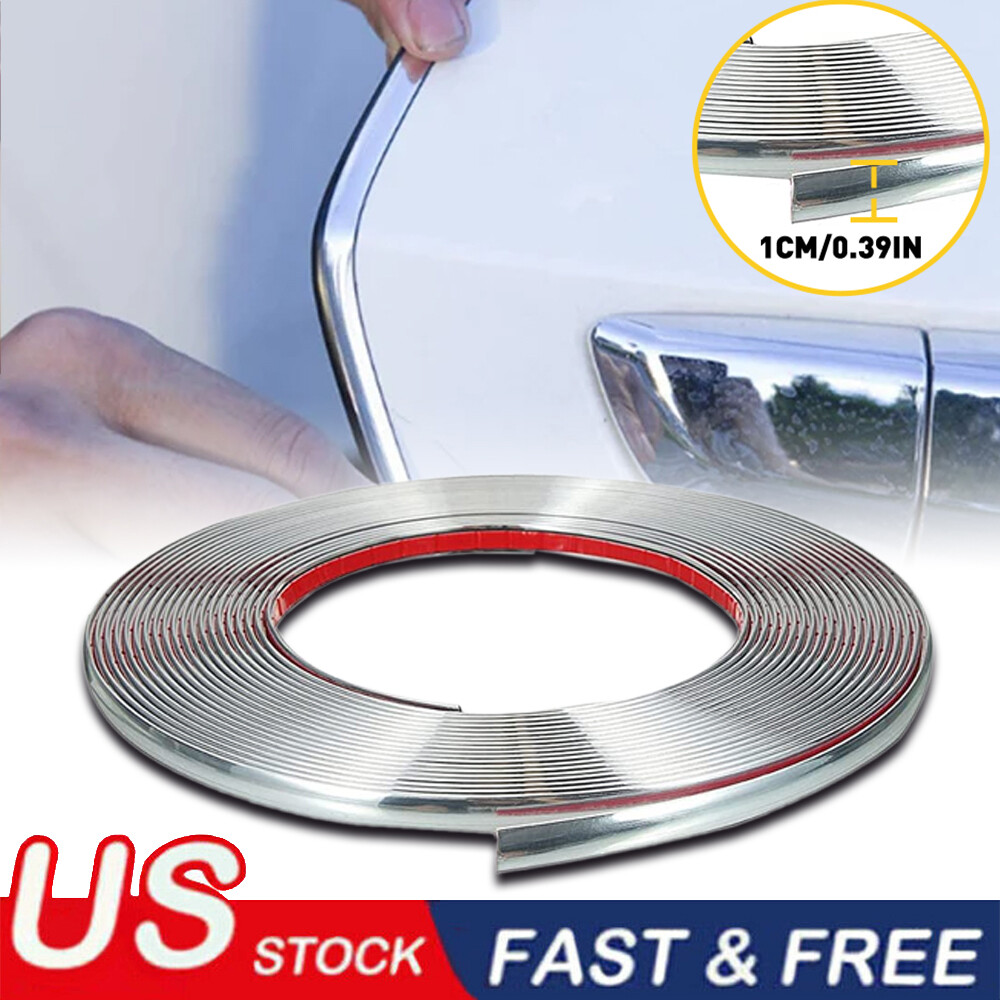 Chrome Trim Molding Strip Car Body Door Side Protector Strip Black Accessories