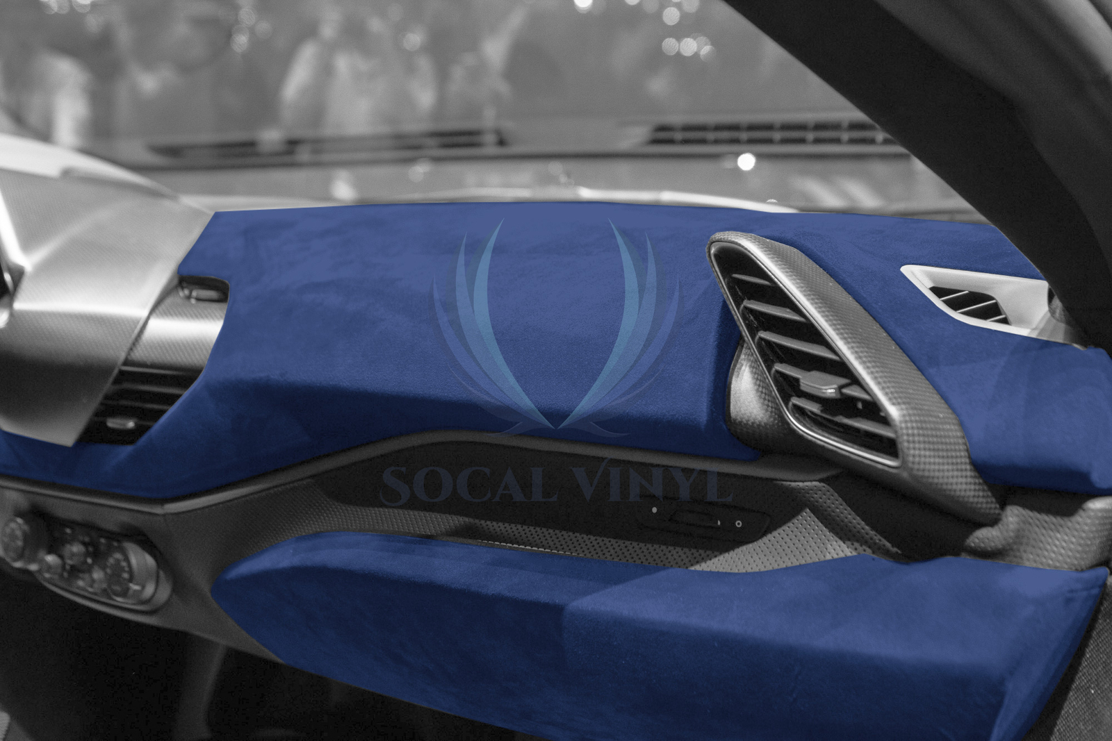 Velvet Stretchable Royal Blue Suede Textured Car Vinyl Wrap Sticker Decal Sheet