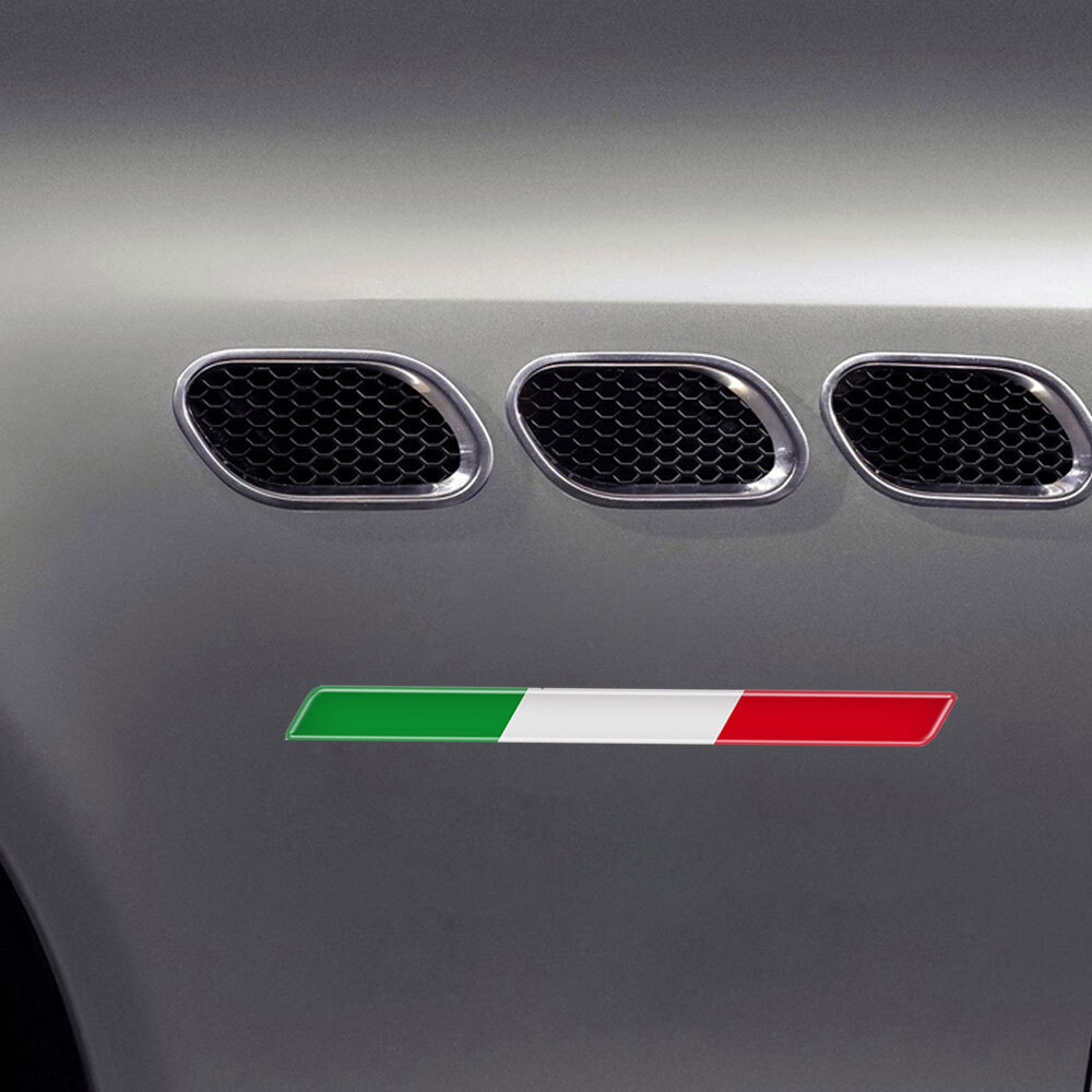 2Pcs 3D Epoxy Italy Flag Italian Logo Stickers Emblem Decal Car Motorcycle Badge