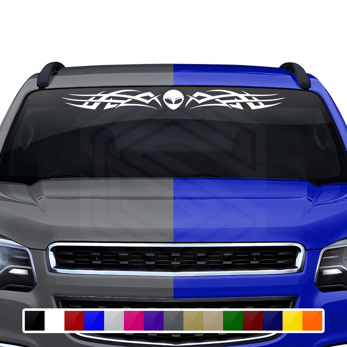 102-01 ALIEN Windshield Decal Window Sticker Vinyl Graphic Design Tribal Alien