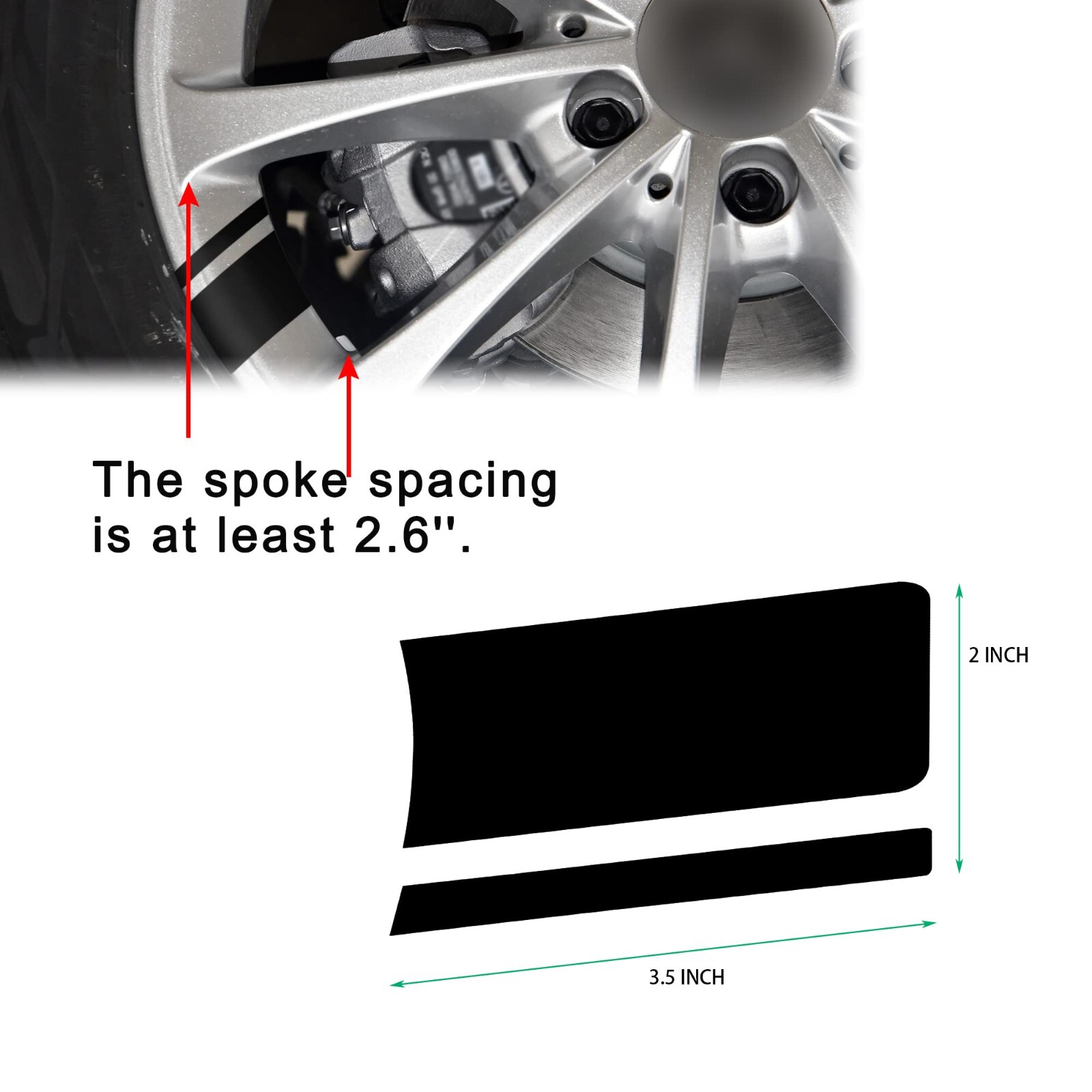 6x Universal Wheel Rim Bumper Fender Hash Mark Stripe Decal Reflective Sticker