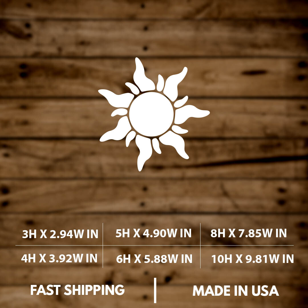 Sun Design|cute|pretty|silhouette|Vinyl Sticker|Decal for Window|Laptop|Car