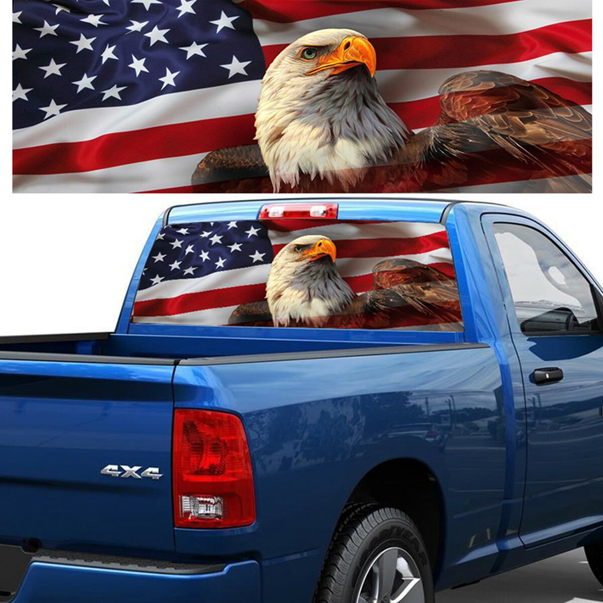 USA American Flag Graphic Decal Sticker For Car Pickup Rear Window Windshield