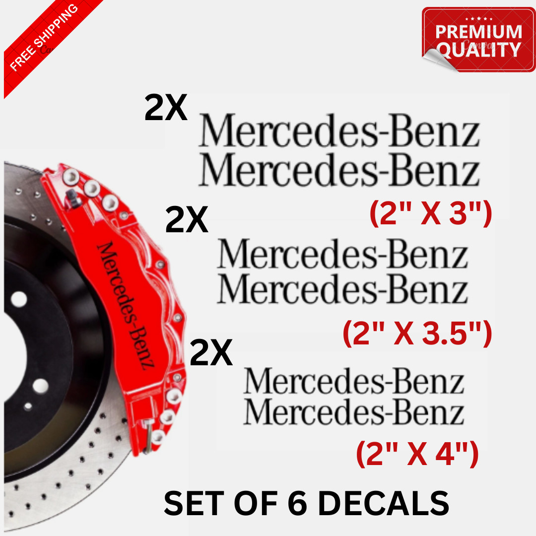 6x Mercedes-Benz Brake Caliper Decal Stickers / Car Decals / Car Stickers