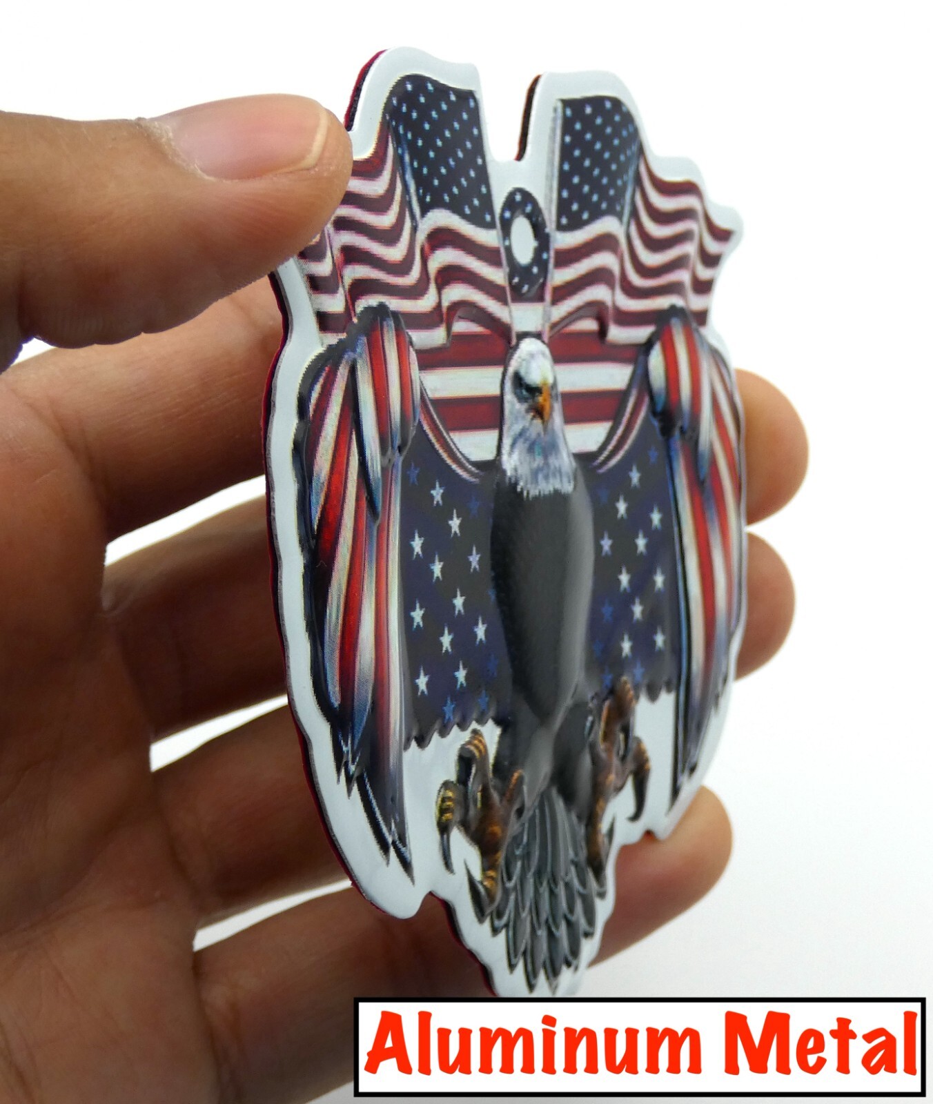ALUMINUM Eagle Decal Stickers Military Motorcycle Car Emblem VETERAN 3.5″ x 3.2″