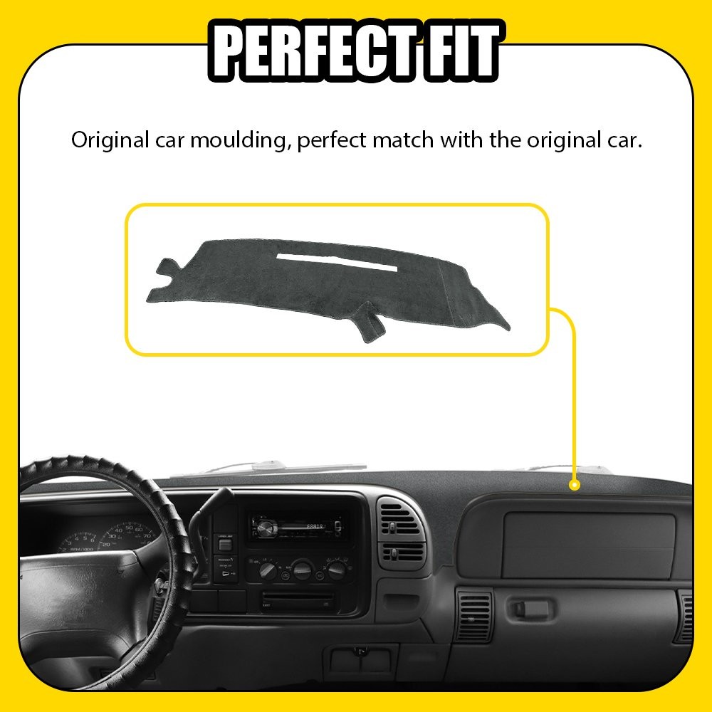 Dash Cover Mat Fits 1997-1998 Chevrolet Silverado C-K Series Dashboard Gray 1-5X