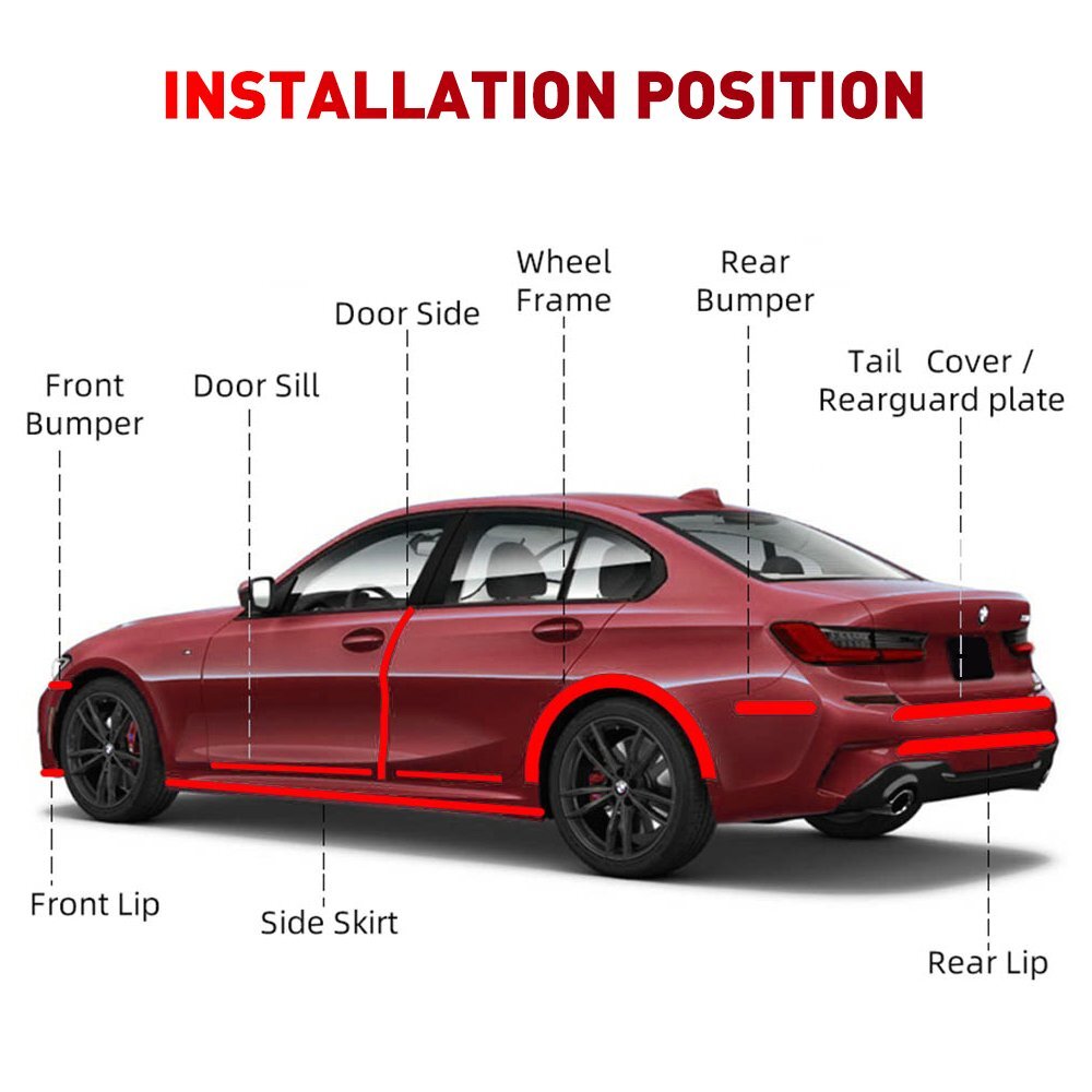 Carbon Fiber Vinyl Car Door Sill Scuff Cover Plate Sticker Protector Accessories