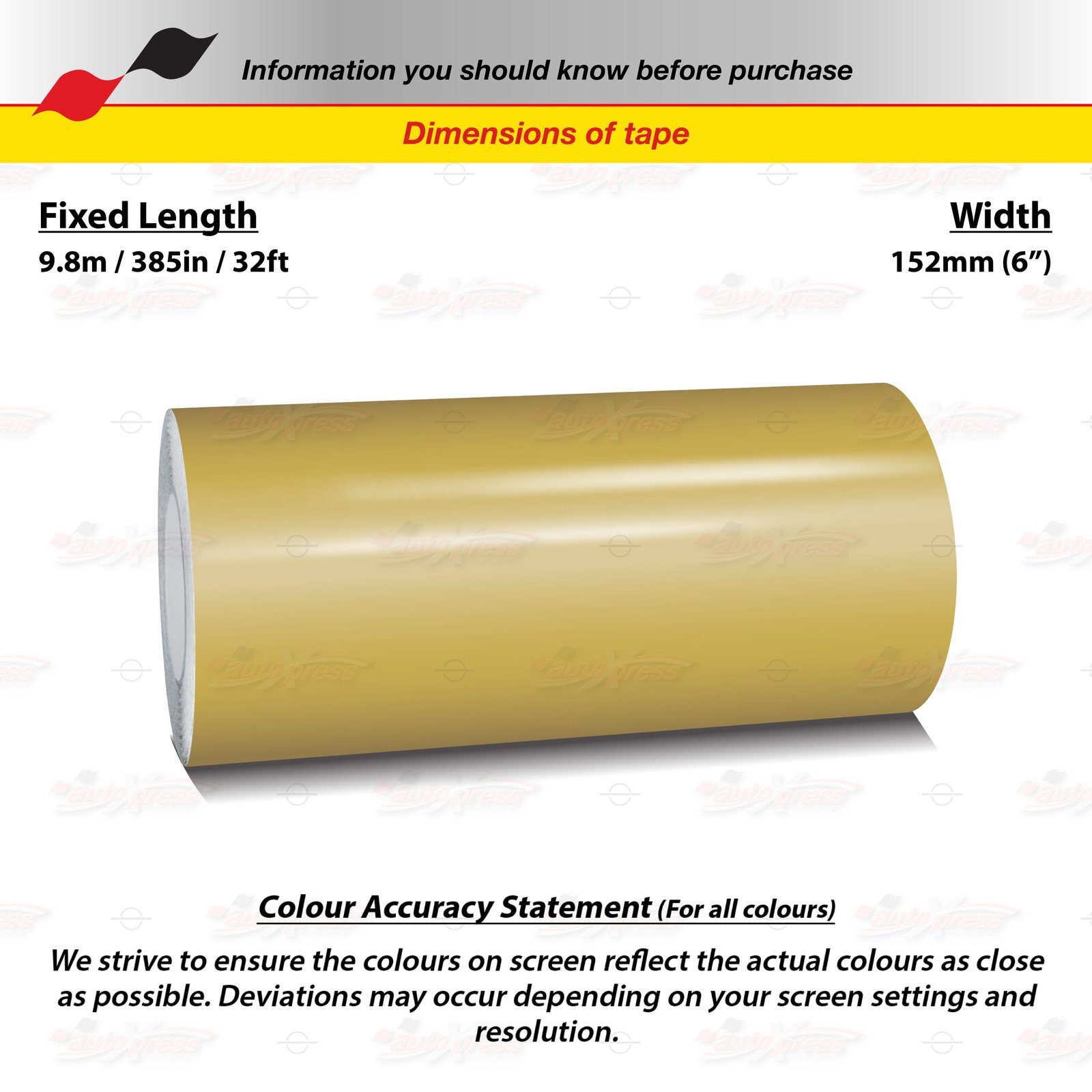 GOLD 6″ 152mm Roll PIN STRIPE Car PinStriping Trim Line TAPE Decal Vinyl Sticker
