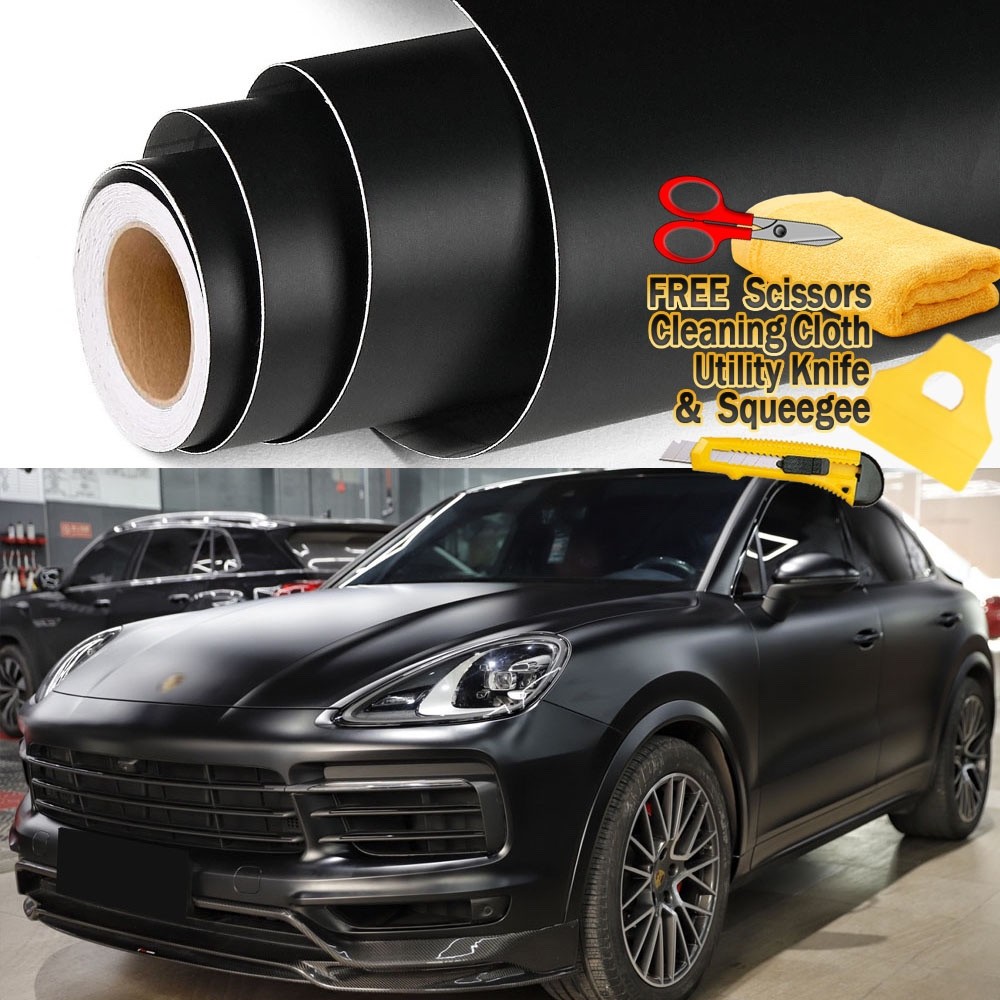 20 ft x 1 ft Matte Flat Black Vinyl Film Wrap Sticker Bubble Air Free 240″ x 12″