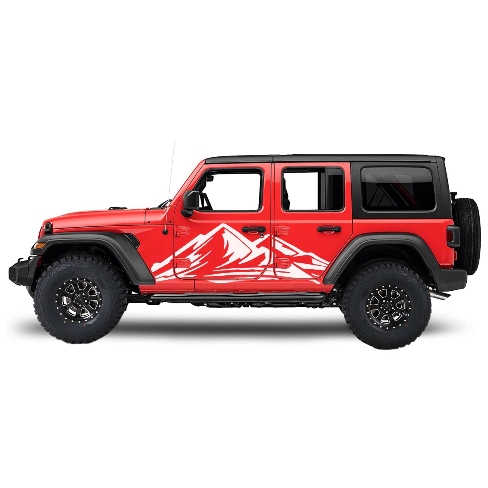 Door side mountains graphics stickers decal compatible with Jeep Wrangler
