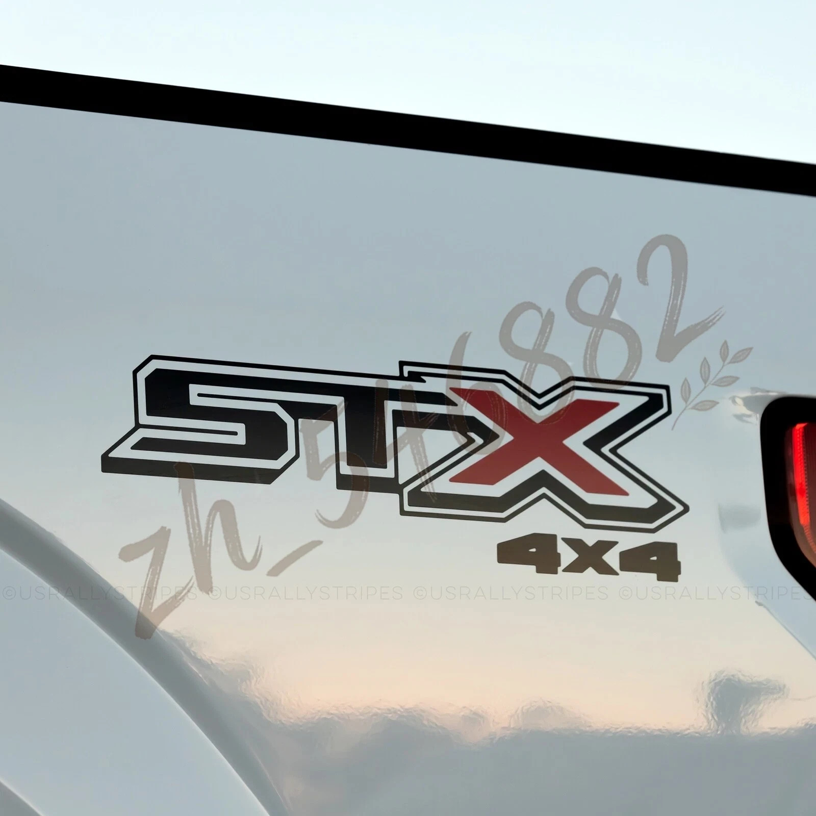 set of 2 STX 4×4 Decals Stickers Black Red Bed Side Graphics Fits F150 F250