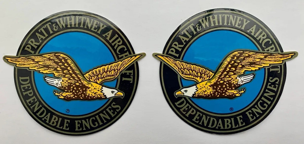 Pratt & Whitney, P&W, Aircraft Engine Decals, Left, Right or Pair DEC-0106