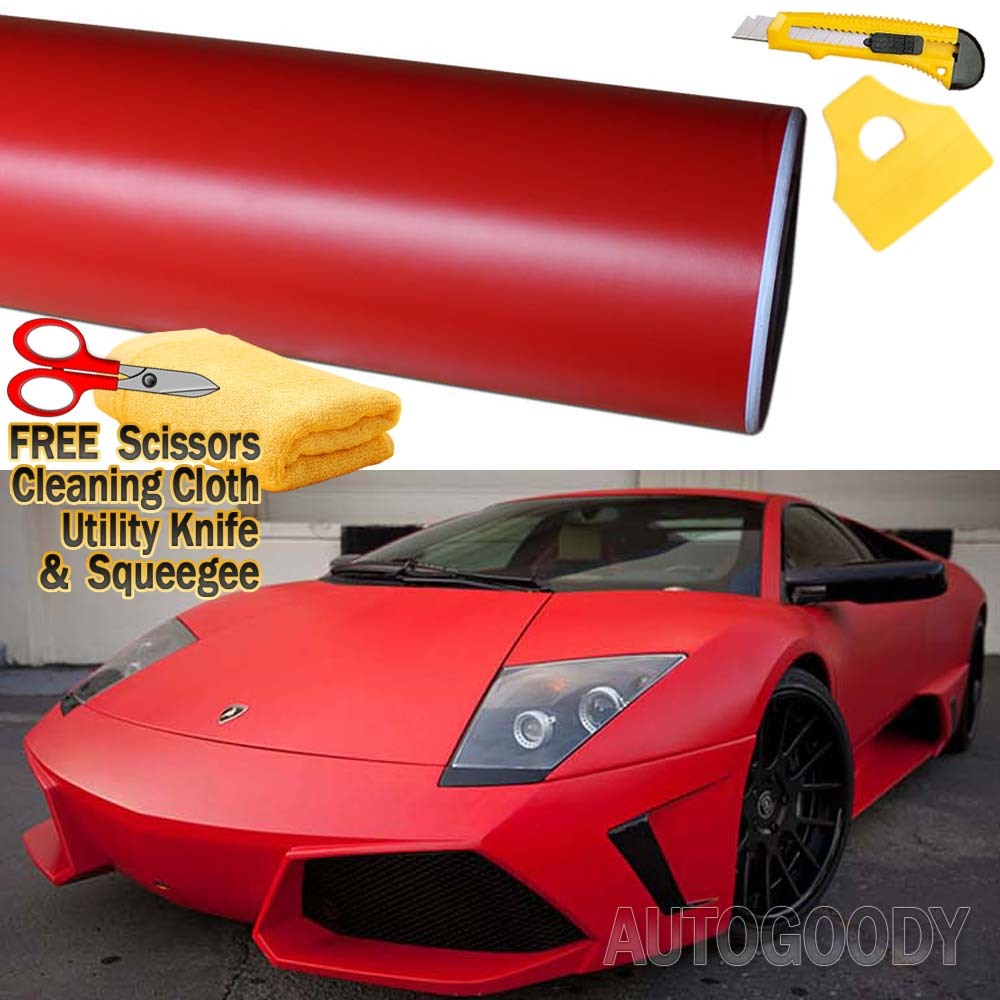 120″ x 60″ Matte Flat Red Vinyl Film Wrap Sticker Decal Bubble Free Air Release