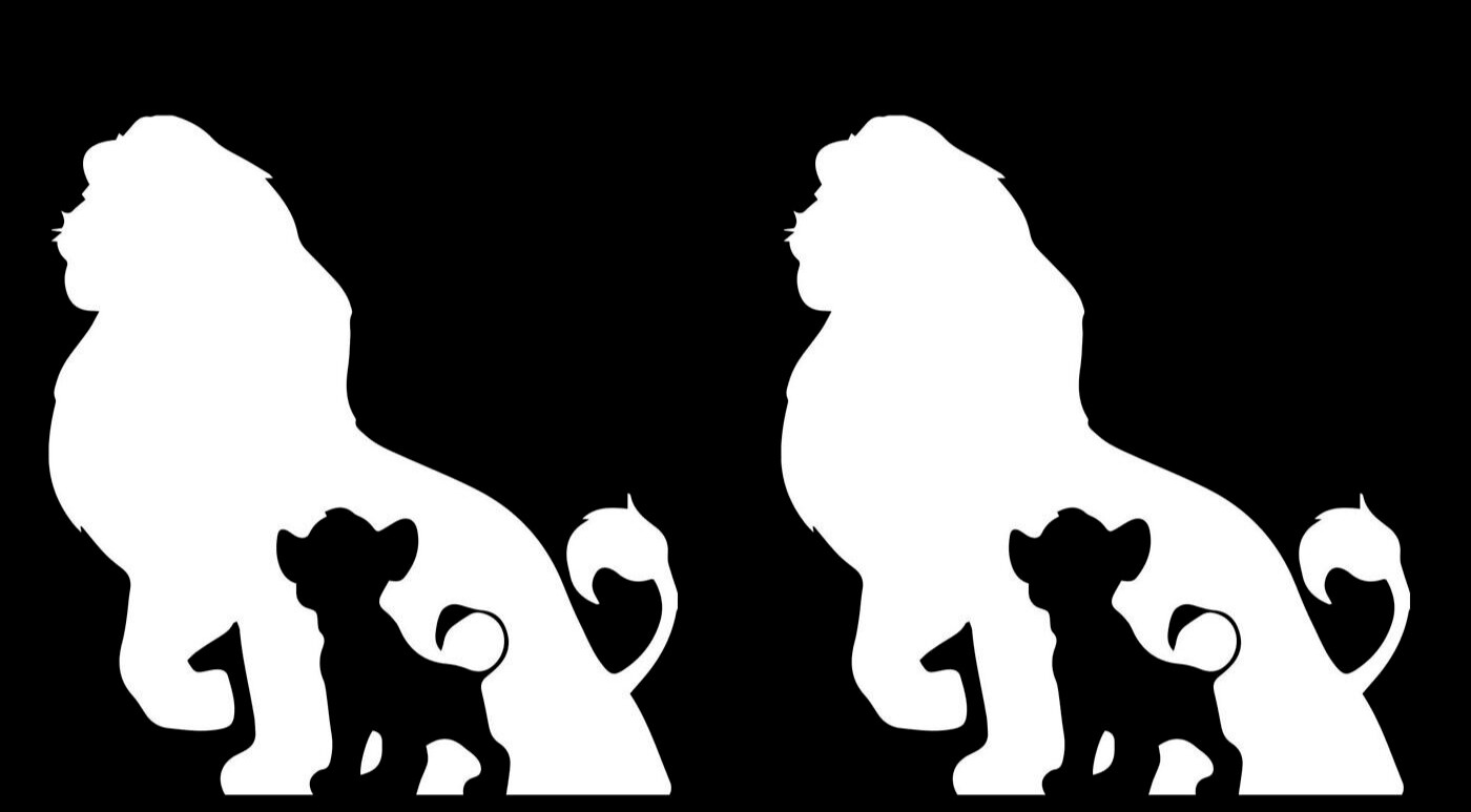 Lion Family – Two White Vinyl Decals Car Truck Windows laptop notebook vehicle