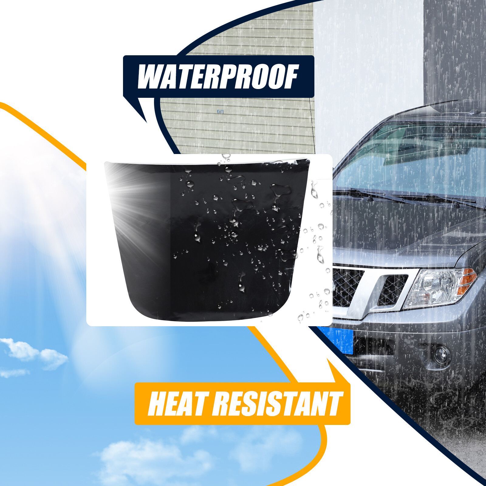 Black Front Hood Graphic Blackout Vinyl Graphics For Nissan Frontier 2005-2021