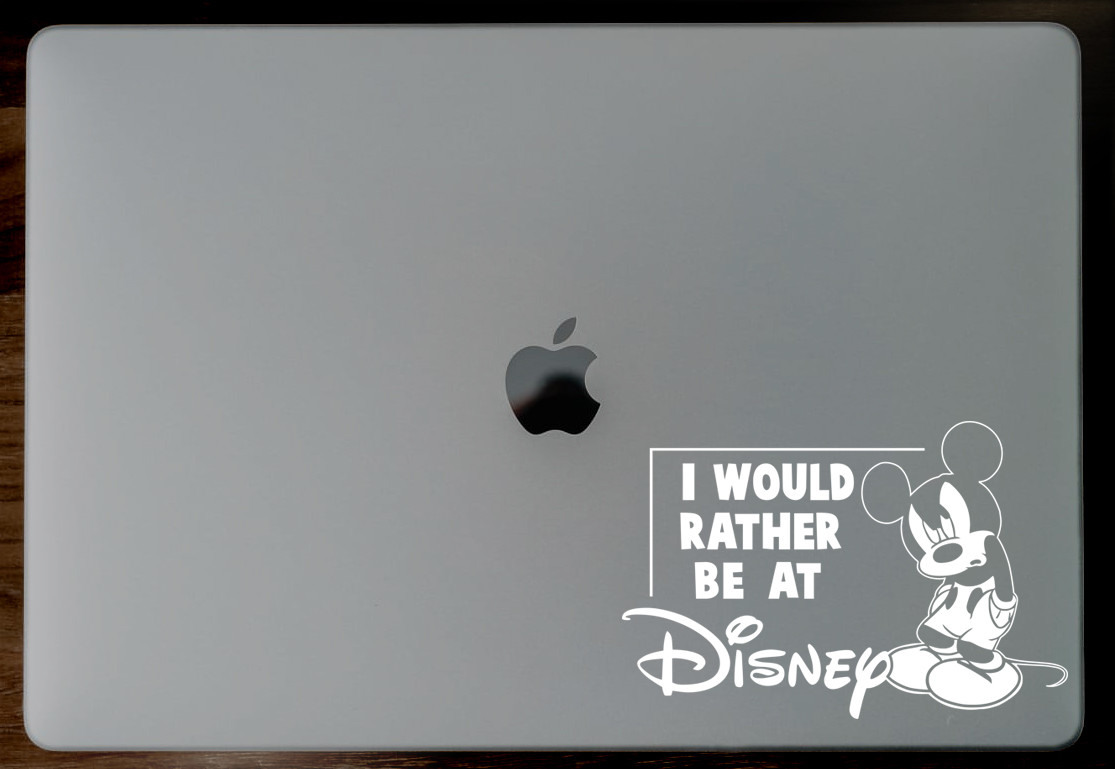Disney Decal – I Would Rather Be At Disney (4.5 x 3 inches) Mickey Mouse