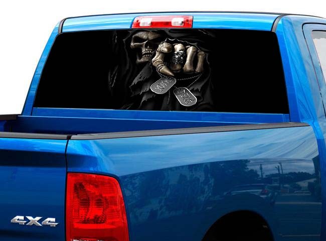 P460 Grim Reaper Rear Window Tint Graphic Decal Wrap Back Pickup Graphics