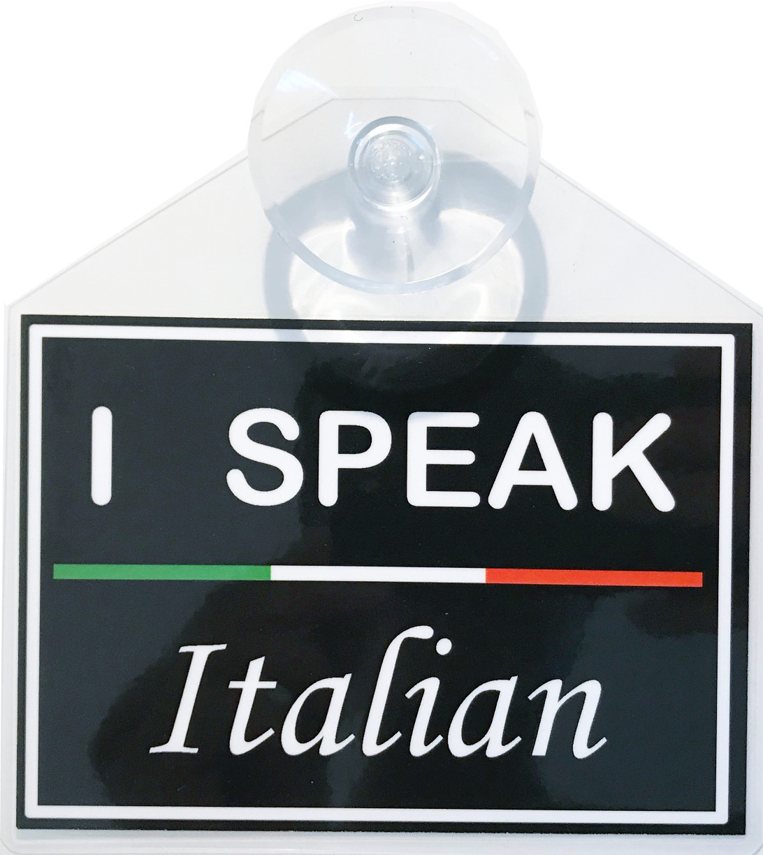 I Speak [language] Spanish French display decal with suction cup