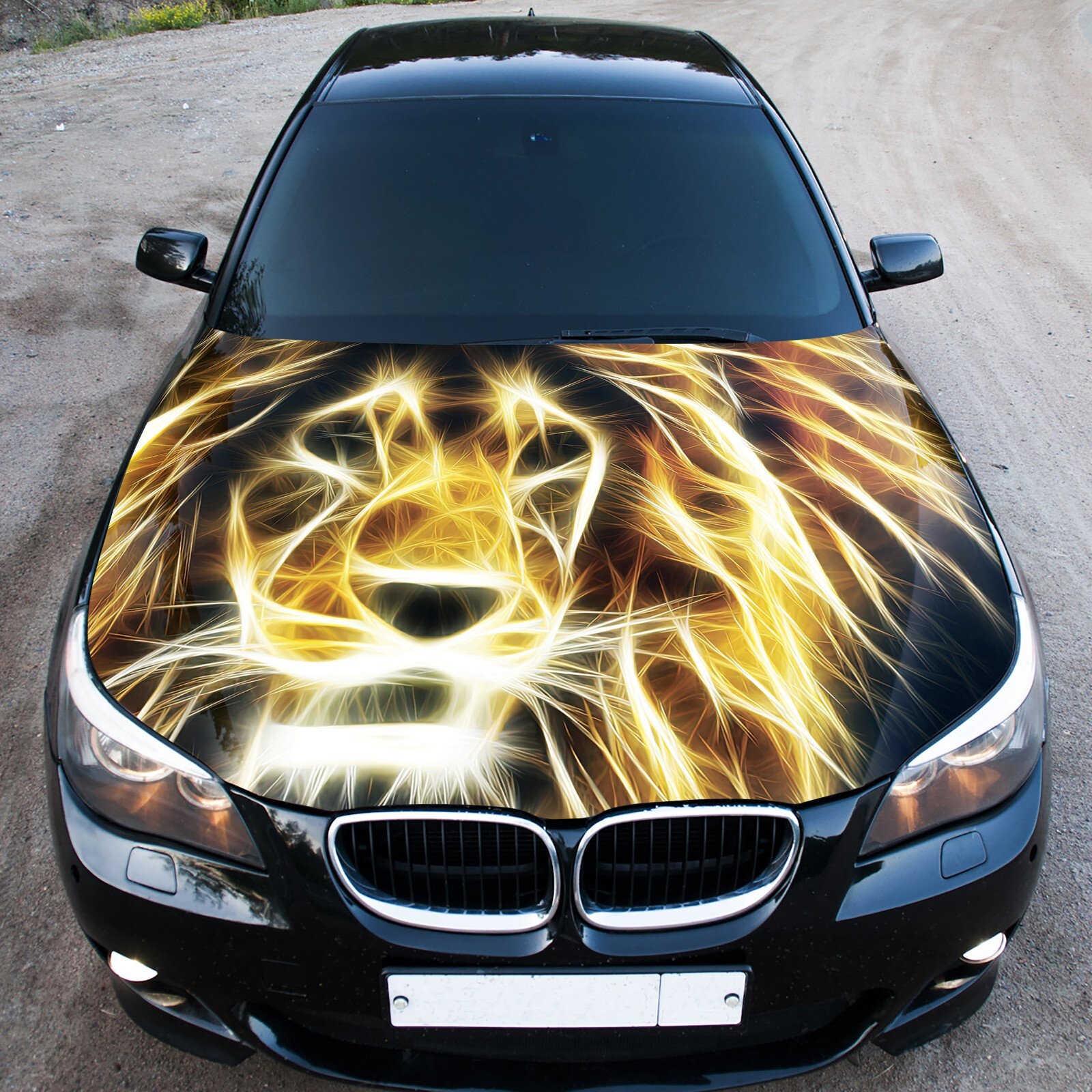 Lion Abstract Car Hood Wrap Decal Vinyl Sticker Full Color Graphic Fit Any Car