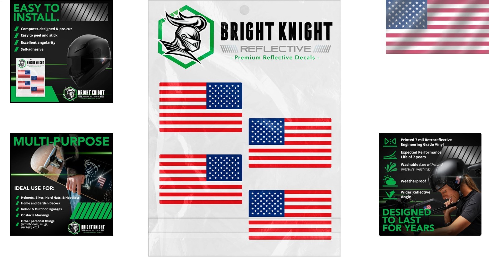 Reflective Vinyl Safety Stickers Car Truck Motorcycle Helmet